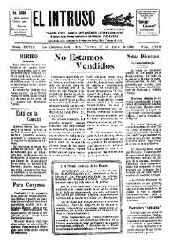 Portada:El intruso. Diario Joco-serio netamente independiente. Tomo XXVIII, núm. 2799, viernes 27 de junio de 1930