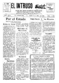 Portada:El intruso. Diario Joco-serio netamente independiente. Tomo XXIX, núm. 2806, sábado 5 de julio de 1930