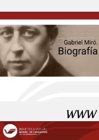Portada:Gabriel Miró. Biografía