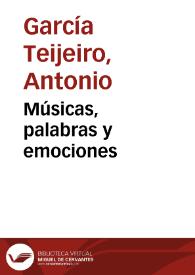 Portada:Músicas, palabras y emociones / Pedro C. Cerrillo