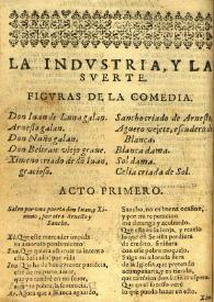 La industria y la suerte / Juan Ruiz de Alarcón y Mendoza | Biblioteca Virtual Miguel de Cervantes