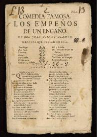 Comedia famosa Los empeños de un engaño / de don Juan Ruiz de Alarcon | Biblioteca Virtual Miguel de Cervantes