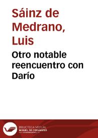 Portada:Otro notable reencuentro con Darío / Luis Sáinz de Medrano Arce