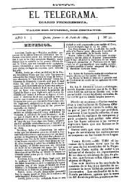 Portada:El Telegrama : diario progresista. Año I, núm. 32, jueves 11 de julio de 1889