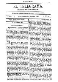 Portada:El Telegrama : diario progresista. Año I, núm. 49, sábado 17 de agosto de 1889