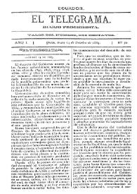 Portada:El Telegrama : diario progresista. Año I, núm. 70, lunes 14 de octubre de 1889