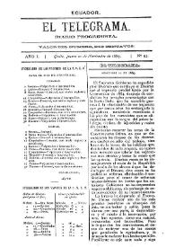 Portada:El Telegrama : diario progresista. Año I, núm. 93, jueves 21 de noviembre de 1889