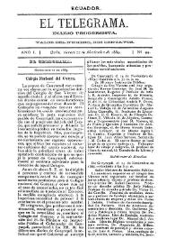 Portada:El Telegrama : diario progresista. Año I, núm. 94, viernes 22 de noviembre de 1889