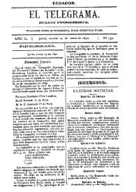 Portada:El Telegrama : diario progresista. Año II, núm. 134, martes 14 de enero de 1890