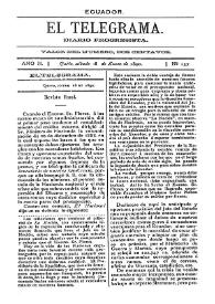 Portada:El Telegrama : diario progresista. Año II, núm. 137, sábado 18 de enero de 1890