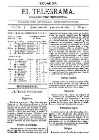 Portada:El Telegrama : diario progresista. Año II, núm. 145, miércoles 29 de enero de 1890