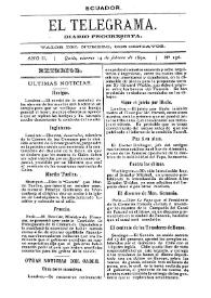 Portada:El Telegrama : diario progresista. Año II, núm. 156, viernes 14 de febrero de 1890