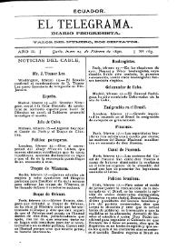 Portada:El Telegrama : diario progresista. Año II, núm. 163, lunes 24 de febrero de 1890