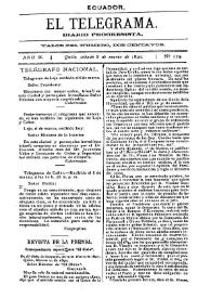 Portada:El Telegrama : diario progresista. Año II, núm. 174, sábado 8 de marzo de 1890