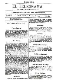 Portada:El Telegrama : diario progresista. Año II, núm. 185, sábado 22 de marzo de 1890