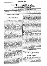 Portada:El Telegrama : diario progresista. Año II, núm. 194, sábado 5 de abril de 1890