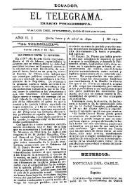 Portada:El Telegrama : diario progresista. Año II, núm. 195, lunes 7 de abril de 1890
