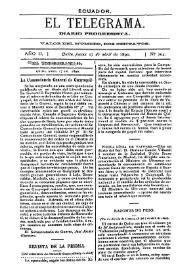 Portada:El Telegrama : diario progresista. Año II, núm. 203, jueves 17 de abril de 1890