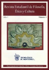 Portada:Revista Estudiantil de Filosofía, Ética y Cultura. Vol. I, núm. 1, septiembre 2010