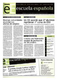 Escuela española. Año LXII, núm. 3523, 31 de enero de 2002