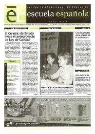 Portada:Escuela española. Año LXII, núm. 3544, 4 de julio de 2002