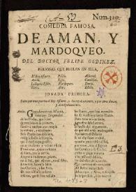 Comedia famosa de Aman y Mardoqueo / del doctor Felipe Godinez | Biblioteca Virtual Miguel de Cervantes