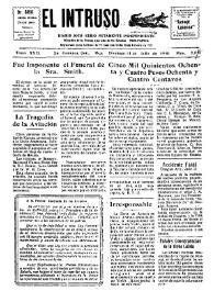 Portada:El intruso. Diario Joco-serio netamente independiente. Tomo XXIX, núm. 2813, domingo 13 de julio de 1930