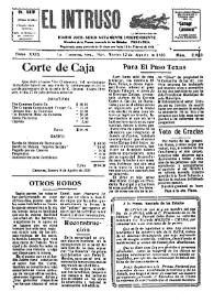 Portada:El intruso. Diario Joco-serio netamente independiente. Tomo XXIX, núm. 2838, martes 12 de agosto de 1930