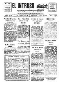 Portada:El intruso. Diario Joco-serio netamente independiente. Tomo XXIX, núm. 2843, domingo 17 de agosto de 1930