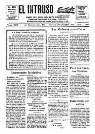 Portada:El intruso. Diario Joco-serio netamente independiente. Tomo XXIX, núm. 2863, miércoles 10 de septiembre de 1930