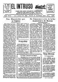 Portada:El intruso. Diario Joco-serio netamente independiente. Tomo XXIX, núm. 2873, martes 23 de septiembre de 1930