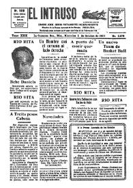 Portada:El intruso. Diario Joco-serio netamente independiente. Tomo XXIX, núm. 2879, miércoles 1 de octubre de 1930