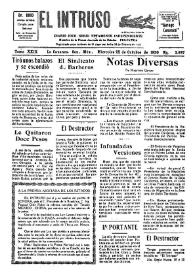 Portada:El intruso. Diario Joco-serio netamente independiente. Tomo XXIX, núm. 2897, miércoles 22 de octubre de 1930