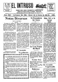 Portada:El intruso. Diario Joco-serio netamente independiente. Tomo XXX, núm. 2904, jueves 30 de octubre de 1930