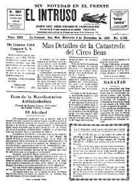 Portada:El intruso. Diario Joco-serio netamente independiente. Tomo XXX, núm. 2933, miércoles 3 de diciembre de 1930