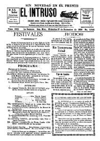 Portada:El intruso. Diario Joco-serio netamente independiente. Tomo XXX, núm. 2945, miércoles 17 de diciembre de 1930