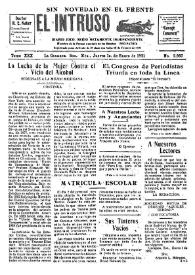 Portada:El intruso. Diario Joco-serio netamente independiente. Tomo XXX, núm. 2957, jueves 1 de enero de 1931