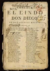 Comedia. El lindo Don Diego / de don Agustín Moreto | Biblioteca Virtual Miguel de Cervantes