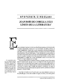 Portada:Joan Roís de Corella i els límits de la literatura / Stefano M. Cingolani