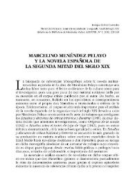Portada:Marcelino Menéndez Pelayo y la novela española de la segunda mitad del siglo XIX / Enrique Rubio Cremades