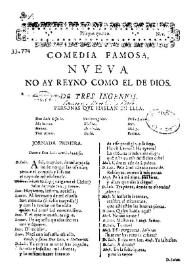 Comedia famosa, No ay reino como el de Dios / de tres ingenios | Biblioteca Virtual Miguel de Cervantes