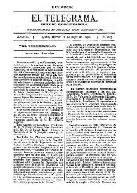 Portada:El Telegrama : diario progresista. Año II, núm. 215, viernes 16 de mayo de 1890