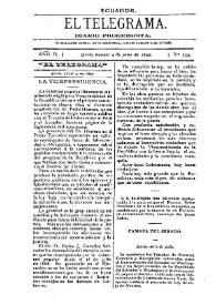 Portada:El Telegrama : diario progresista. Año II, núm. 233, viernes 4 de julio de 1890