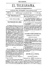 Portada:El Telegrama : diario progresista. Año II, núm. 245, jueves 24 de julio de 1890