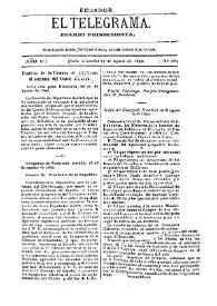 Portada:El Telegrama : diario progresista. Año II, núm. 264, miércoles 27 de agosto de 1890
