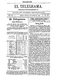 Portada:El Telegrama : diario progresista. Año II, núm. 288, viernes 3 de octubre de 1890