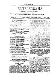 Portada:El Telegrama : diario progresista. Año II, núm. 289, sábado 4 de octubre de 1890
