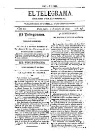Portada:El Telegrama : diario progresista. Año II, núm. 298, jueves 16 de octubre de 1890