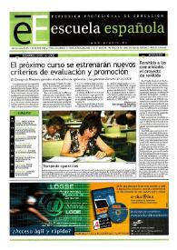 Portada:Escuela española. Año LXIII, núm. 3587, 3 de julio de 2003