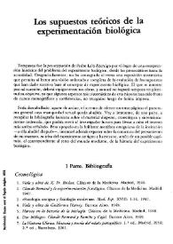 Portada:Los supuestos teóricos de la experimentación biológica / Agustín Albarracín Teulón